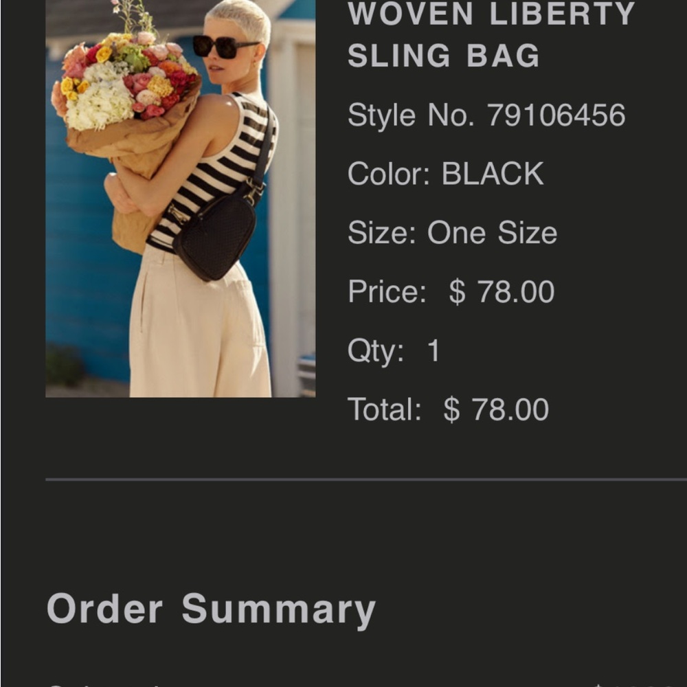 Liberty Woven Black Crossbody Bag